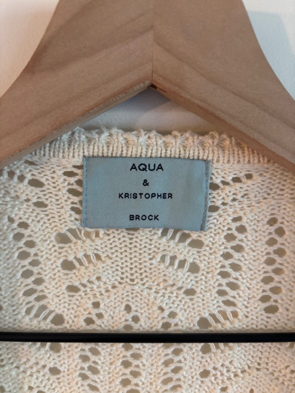 Aqua & Kristopher Brock Crochet Knit cardigan cream limited edition